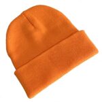 NPQQUAN Unisex Beanie Hats for Men Women Winter Knit Beanies Orange