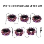 Hofuka Orange Purple Halloween Led Lights 66FT 200 LED Connectable Hallow String Light with 8 Modes Timer Waterproof Plug-in String Lights for Indoor Outdoor Festival Decorations