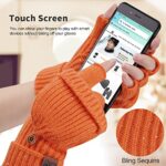 FZ FANTASTIC ZONE Womens Winter Knit Fingerless Work Gloves Convertible Mittens Warm for Cold day