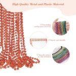 YAXINRUI 33 Inch 7 mm Metallic Orange Bead Necklaces, 15pcs Mardi Gras Beads Bulk Round Beaded Necklaces Costume Necklace for Mardi Gras Party Christmas Festive Events, Party Favors