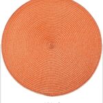 AHHFSMEI Round Braided Placemats 15 Inch Round Table Mats for Dining Tables Natural Woven Heat Resistant Place mats Set of 8 (Orange, 8)