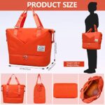 FIORETTO Womens Travel Bag Duffle Bag with Laptop Compartment, Water Resistant Gym Bag Weekend Bag Overnight Hospital Bag Holdall with Separated Shoes Compartment & Wet Pocket Orange