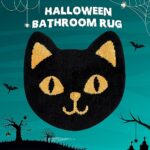 Indecor Home Halloween Bathroom Rug, Super Absorbent, Non-Slip PVC Backing, Fun Designs for Bath Shower Tub,Kitchen Sink Mat, Cute Bath Mat, Machine Washable (Halloween Cat)