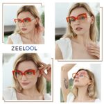 Zeelool Chic Oversized Thick Square Eyeglasses Frame for Women with Non-prescription Clear Lens Qatar ZOP01892-05 Orange