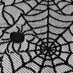 DII Black Lace Overlay Tabletop Collection Gothic Halloween Decor, Tablecloth, 54×72, Spider Web