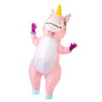 Spooktacular Creations Inflatable Costume Adult, Full Body Riding a Unicorn Blow Up Costume (Pink)