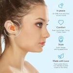 Noise Canceling Earplugs for Sleep and Concentration– New Flexible Earplugs for Better Attenuation–2 Pair Reusable –Deal for Side Sleepers &Noise Sensitive Person – 27dB Noise Cancellation–Orange