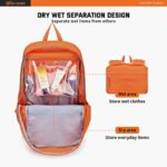 SKYSPER Packable Hiking Backpack 40L Lightweight Waterproof Backpack Travel Daypack for Men Women(Orange)