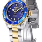 Invicta Men’s Pro Diver 40mm Steel and Gold Tone Stainless Steel Automatic Watch with Coin Edge Bezel, Two Tone/Blue (Model: 8928OB)