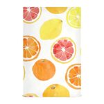 susiyo Citrus Fruit Lemon Orange Kitchen Dish Towel, Set of 4 Pcs Soft Polyester Dish Cloth for Cooking Washing, 28 X 18 Inch