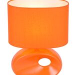 Lite Source LS-22315ORN Hennessy Table Lamp, 5″ x 9″ x 12.5″,Ceramic, Fabric, Orange