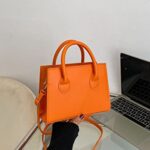 GORGLITTER Women’s Small Crossbody Purse Double Handle Satchel Shoulder Bag Crossbody Square Bag Purse Handbag Orange One Size