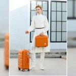 Somago 20-Inch Carry-On Suitcase with TSA Lock, Waterproof, Lightweight, Polypropylene, Sunset Orange, 5-Year Warranty