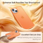 Alphex Shockproof for iPhone 14 Case 12FT Military Grade Drop Protection, Silky & Non-Greasy Feel, Pocket Friendly, Thin Slim Phone Cover for Men Women 6.1 Inch – Orange