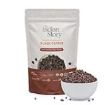 The Indian Story Organic Black pepper (14oz/397g), Vegan| Gluten-free|Raw, aromatic, and flavourful whole black peppercorns from India, Best used in cooking, curries, beverages