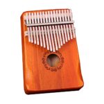 Kalimba 17 Key Thumb Piano Musical Instruments Mahogany Mbira Sanza Portable Finger Piano with Tuning Hammer and Study Instruction for Child Beginners,Orange