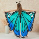 LABULADUO Butterfly Costume for Women, Butterfly Wings Adult Halloween Costume Women, Fairy Wings Cape Shawl Halloween Costumes Sets (A)
