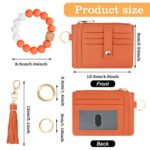 KNGITRYI Keychain Wallet,Slim RFID Credit Card Holder Purse Tassel Keychain Bangle Key Ring for Men Women (orange)