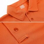 MAGCOMSEN Long Sleeve Golf Shirts Polo Shirts for Men Fishing Shirts Work Shirts for Men Casual Shirts Summer Shirts Golf Polo Shirts for Men Orange