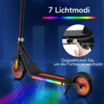 Scoothop Electric Scooter for Kids Ages 6+ – 150w Motor,Up to 10 mph and 60 min Ride Time,Colorful Lights,Bluetooth Music Speaker,LED Display,4 Height Adjustable,Best Gift for Kids and Teens(Black)