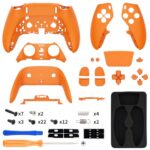 eXtremeRate Full Set Housing Shell Buttons Touchpad Cover Compatible with ps5 Edge Controller, Orange Custom Replacement Decorative Trim Shell Front Back Plates Compatible with ps5 Edge Controller