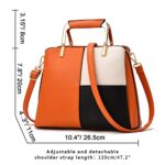 JHVYF Vintage Purse for Women Medium Color Block Handbag Fashion Shoulder Purse Ladies Designer Satchel Orange