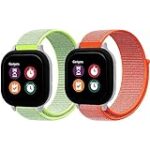 2 Packs Nylon Band Replacement for Gizmo Watch 3 2 1/Gabb Watch,20mm Breathable Hook & Loop Gizmo Watch Band Replacement Gabb Watch Bands for Boys and Girls (Orange+Light Yellow)