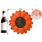 EASICUTI Orange Sunflower Metal Flowers Wall Decor Metal Wall Art Decorations Hanging For Indoor Outdoor Home Bathroom Kitchen Room Bedroom Living Room Garden Patio Porch 13 Inch