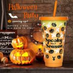 Halloween Decorations, Halloween Color Changing Cups with Lids and Straws – 12 Pack 24 oz Plastic Tumblers with Lids and Straws Bulk, Reusable Cups with Lids and Straws for Halloween Party Favors