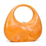 LACOMILA Acrylic Clutch Purses for Women Marble Mini Handbag Evening Bag for Wedding Cocktail Party Prom(Orange)