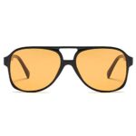 OSAGAMA Vintage Retro Sunglasses 70s Yellow Tinted Aviator Sun Glasses for Women Black/Orange