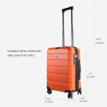 KROSER Hardside Expandable Carry On Luggage with Spinner Wheels & Built-in TSA Lock, Durable Suitcase Rolling Luggage, Carry-On 20-Inch Orange