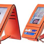 Chelmon Womens Wallet Slim RFID Blocking Bifold Multi Card Case Wallet with Zipper Pocket (Orange)