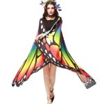 Zivyes Butterfly Wings Cape with Mask Fairy Ladies Nymph Pixie Halloween Costumes for Women (1-Butterfly Headband and Rainbow)