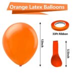 Bezente Orange Balloons Latex Party Balloons – 100 Pack 12 inch Orange Round Helium Balloons for Birthday Baby Shower Halloween Party Decoration
