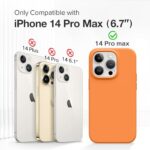 GONEZ for iPhone 14 Pro Max Case Silicone, Compatible with Magsafe, with 2X Screen Protector + 2X Camera Lens Protector, Liquid Silicone Shockproof Protective iPhone 14 ProMax Case, Orange