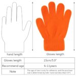 jiebor 12 Pairs Orange Warm Kids Gloves Winter Gloves Knit Gloves for Kids Boys Girls Children Gift
