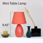 Simple Designs LT2009-ORG Mini Bedside Small Oval Egg Ceramic Table Lamp, Orange