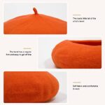 AWAYTR Kids Beret Hats for Girls – Artist Wool French Beret for Toddler Little Girl Orange