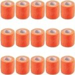 KISEER 15 Pack 2 Inch x 5 Yards Orange Self Adhesive Bandage Breathable Cohesive Bandage Wrap Rolls Elastic Self-Adherent Tape for Stretch Athletic, Sports, Wrist, Ankle