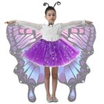 WhiteUniQoon Butterfly Costume Halloween Costumes for Girls Kids, Butterfly Wings Costume Cape Shawl for Girls Fairy Wing, 012