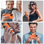 Cordking Designed for iPhone 13 Pro Case, Premium Liquid Silicone Ultra Slim Shockproof Protective Phone Case with [Soft Anti-Scratch Microfiber Lining], 6.1 inch, Neon Orange