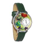 Whimsical Gifts Frogs 3D Watch | Silver Finish Large | Unique Fun Novelty | Handmade in USA | Green Watch Band