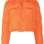 Ebifin Women’s Long Sleeve High Neck lightweight Coat Solid Color Jacket Full Zipper Soft Cropped Jacket Top