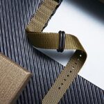 BINLUN Nylon Watch Strap Thick Premium Ballistic Multicolor Bands for Men Women 18mm 19mm 20mm 21mm 22mm 23mm 24mm with Military Heavy Duty 5 Rings Stainless Steel Buckle(Khaki-Black,21mm)