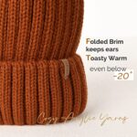 FURTALK Womens Winter Knitted Beanie Hat with Faux Fur Pom Warm Knit Skull Cap Beanie for Women (one Size, 27-Dark Orange)