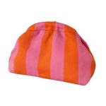 Verdusa Women’s Colorblock Clutch Handbags Casual Crochet Bag Small Purse Orange and Pink One-Size