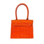 Cute Purse Mini Crossbody Bags for Women Girls Top Handle Clutch Handbag (Orange)