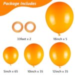 Orange Balloons, 140pcs Orange Balloons 18 12 10 5 Inch Different Sizes Pack Party Latex Balloons for Birthday Halloween Holiday Balloon Garland as Party Decorations