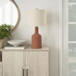 Nourison 22″ Modern Orange Terracotta Table Lamp